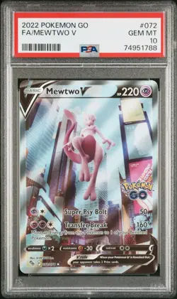 Mewtwo V (Alternate Full Art) 072/078 Pokemon GO Holo - Image 1