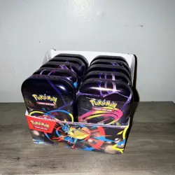 Pokemon Mega Evolution Mini Tins Sealed-Tins are sealed-Top To Display Cut Off - Image 2