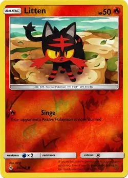 LP Pokemon Litten - 26/214 - Common - Reverse Holo Lightly Played Unbroken Bonds - Image 1