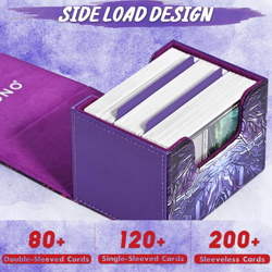 Deck Box for MTG Cards, Trading Card Storage Box Holds 120+ Sleeved Commander De - Image 3
