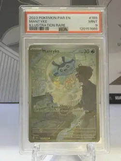 2023 POKEMON PAR EN-PARADOX RIFT ILLUSTRATION RARE #189 MANTYKE PSA 9 - Image 1