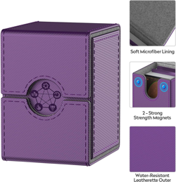 Purple Deck Box for MTG Cards, Trading Card Storage Box with 2 Dividers per Hold - Image 3