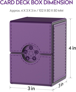 Purple Deck Box for MTG Cards, Trading Card Storage Box with 2 Dividers per Hold - Image 4