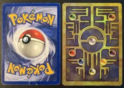 Pokemon 1st edition Machamp Base Set Holo + Ancient Mew Promo HP DMG Creased Lot - Image 2