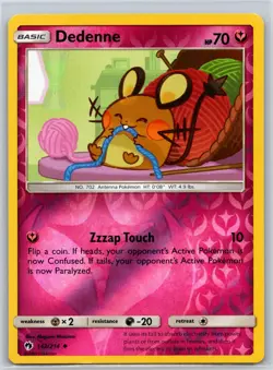 Dedenne 142/214 UC Lost Thunder Reverse Holo LP Pokemon - Image 1