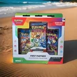 Pokemon TCG First Partner Illustration Collection Series 1 Sealed Box 3 Packs - Image 1