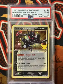 2021 POKEMON SWSH BLACK STAR PROMO #144 GRENINJA-GOLD STAR PSA 9 - Image 1