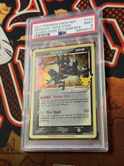 2021 POKEMON SWSH BLACK STAR PROMO #144 GRENINJA-GOLD STAR PSA 9 - Image 3