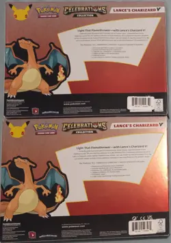 2x Pokemon 2025 Celebrations Collection Lance's Charizard V Box Sealed Lot - TCG - Image 2