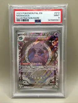 Pokemon Mismagius 212/193 Sv02: Paldea Evolved Illustration Rare Holo PSA 9 2023 - Image 1