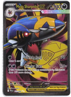 Mega Sharpedo ex 113/094 Ultra Rare Phantasmal Flames Pokemon - Image 1