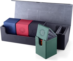 Deck Box Compatible with MTG Cards, Trading Card Case with 2 Dividers per Holder - Image 1