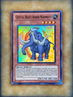Yugioh Crystal Beast Amber Mammoth RYMP-EN044 Super Rare NM - Image 1