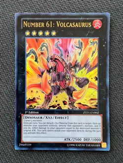 Yugioh Number 61: Volcasaurus 1st Edition Ultra Rare ZTIN-EN002 NM - Image 1