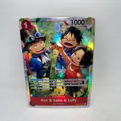 Ace & Sabo & Luffy OP13-007 Super Rare Carrying On His Will One Piece Foil NM - Image 1