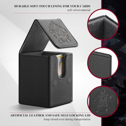 Card Deck Box for MTG Card Storage Box Holds 100 plus Single Sleeved Cards, Micr - Image 2