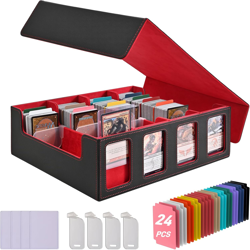 Trading Card Storage Box, 3000+ Capacity Deck Box for MTG, Pokemon, Yu Gi Oh, 24 - Image 1