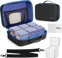 Card Deck Box with Portable Hard Case, 6 Pack Clear Commander Deck Box with 6 Di - Image 1