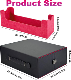 Trading Cards Storage Box, Portable Handle 1800+ MTG Deck Box with Lock Buckle, - Image 2