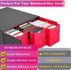 Trading Cards Storage Box, Portable Handle 1800+ MTG Deck Box with Lock Buckle, - Image 3