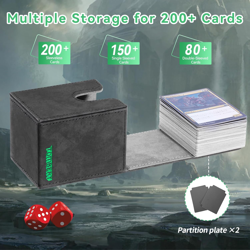 150+ Premium Deck Box for MTG, PTCG, Large Capacity with 2 Dividers, Fits 150+ S - Image 3