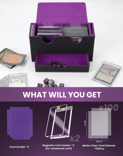 MTG Deck Box with Double Commander Display and Dice Tray, Fits 200+ Double Sleev - Image 2
