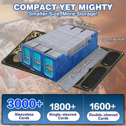 MTG Trading Card Storage Box with Playmat Fits 3000+ Cards, 3-Row Commander Deck - Image 3