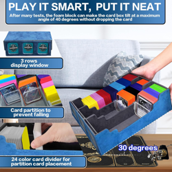 MTG Trading Card Storage Box with Playmat Fits 3000+ Cards, 3-Row Commander Deck - Image 5