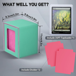 MTG Deck Box with Commander Window Display, Trading Card Storage Box Holds 100 D - Image 3