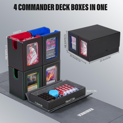 Card Deck Box for MTG with Commander Display, 5 in 1 Trading Card Storage Box Fi - Image 4