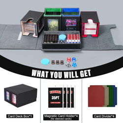 Card Deck Box for MTG with Commander Display, 5 in 1 Trading Card Storage Box Fi - Image 5