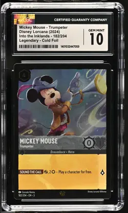 Disney Lorcana GRADED 2024 Mickey Mouse 182 LEG 10 CGC - Image 1
