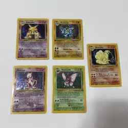 1999 Pokemon Base Set Holo - 5 Cards (First Edition Machamp, Alakazan, Mewtwo) - Image 1