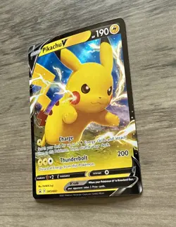 Pokemon TCG Pikachu v SWSH061 Full Art Holo Card Sword and Shield Promo - Image 2