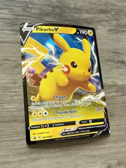 Pokemon TCG Pikachu v SWSH061 Full Art Holo Card Sword and Shield Promo - Image 3