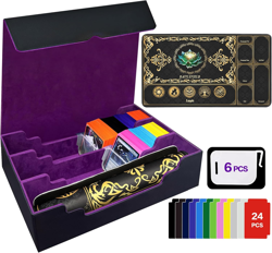 MTG Commander Deck Case with Playmat, 3-Row Trading Card Storage Box Fits 3000+ - Image 1