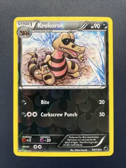 REVERSE HOLO Krokorok 69/116 LP - Plasma Freeze Pokemon Card- Midori Harada Art - Image 1
