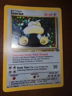 Pokemon TCG Card Snorlax 11/64 Jungle Holo 90 HP Pokemon Card Rare - Image 1