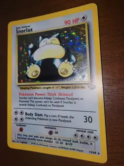 Pokemon TCG Card Snorlax 11/64 Jungle Holo 90 HP Pokemon Card Rare - Image 5