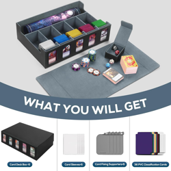 5-Row MTG Deck Box with Commander Display, Trading Card Storage Box for MTG TCG - Image 2