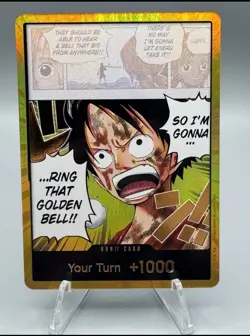 Don!! Card (Luffy) Gold Don!! Adventure on Kami's Island One Piece Foil NM - Image 1