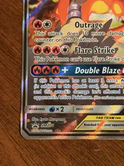 Pokemon TCG Tag Team Card Reshiram & Charizard GX Black Star Promo SM201 LP - Image 5