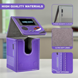 Card Deck Box Fits for YGO MTG,100+ Card Storage Box Trading Games PU Leather St - Image 2