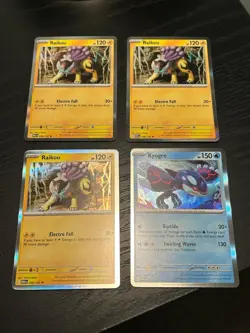 Pokemon 4 Card Holo Rares Raikou (x3) / Kyogre (x1) Mega Evolution - All NM - Image 1