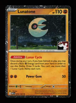 Lunatone 074/132 (Cosmos Holo),Rare Prize Pack Pokemon Card - Image 1