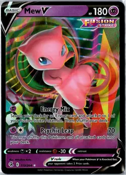 Pokemon Card - Mew V Fusion Strike 113/264 V Rare Holo Near Mint - Image 1