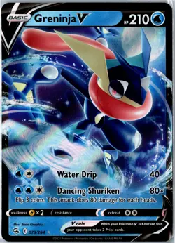 Pokemon Card - Greninja V Fusion Strike 073/264 V Rare Holo Near Mint - Image 1