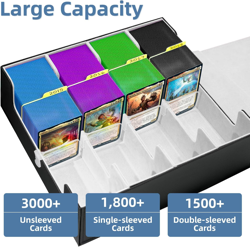 Card Deck Storage Box for Trading Cards 3000+MTG Deck Box with 24 Colorful Divid - Image 2