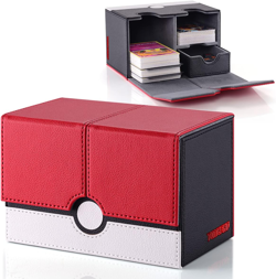 Card Deck Box with 2 Dividers and a Dice Tray for MTG Cards, 380+ Card Storage B - Image 1