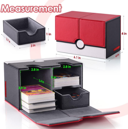 Card Deck Box with 2 Dividers and a Dice Tray for MTG Cards, 380+ Card Storage B - Image 2